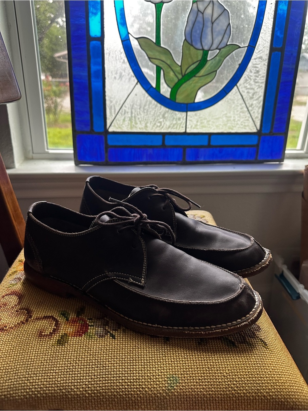 Men's Black Leather Derby Shoes - Classic Lace-Up Oxford Style